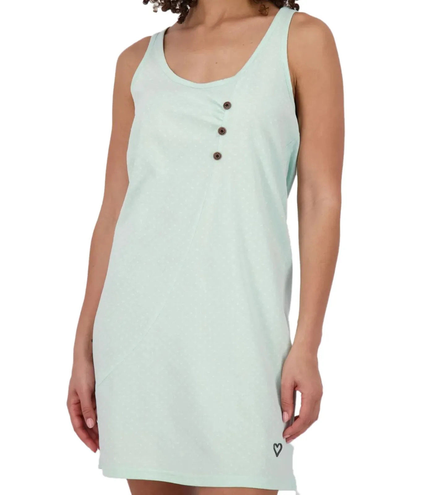 Kleider*ALIFE AND KICKIN CamyAK B Damen Mini-Kleid Baumwoll-Kleid mit Punkten Sommer-Kleid 54009000 Aqua-Blau