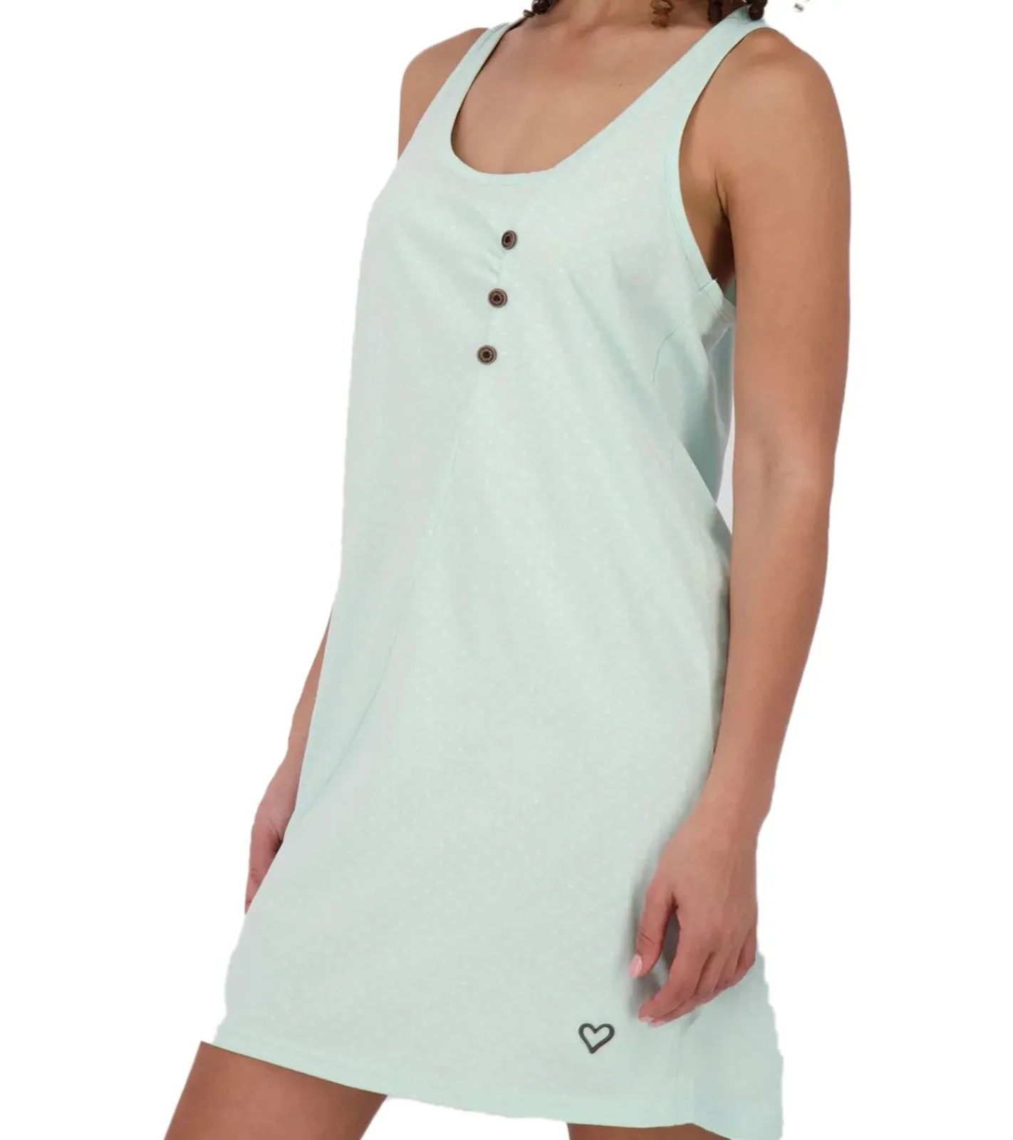 Kleider*ALIFE AND KICKIN CamyAK B Damen Mini-Kleid Baumwoll-Kleid mit Punkten Sommer-Kleid 54009000 Aqua-Blau