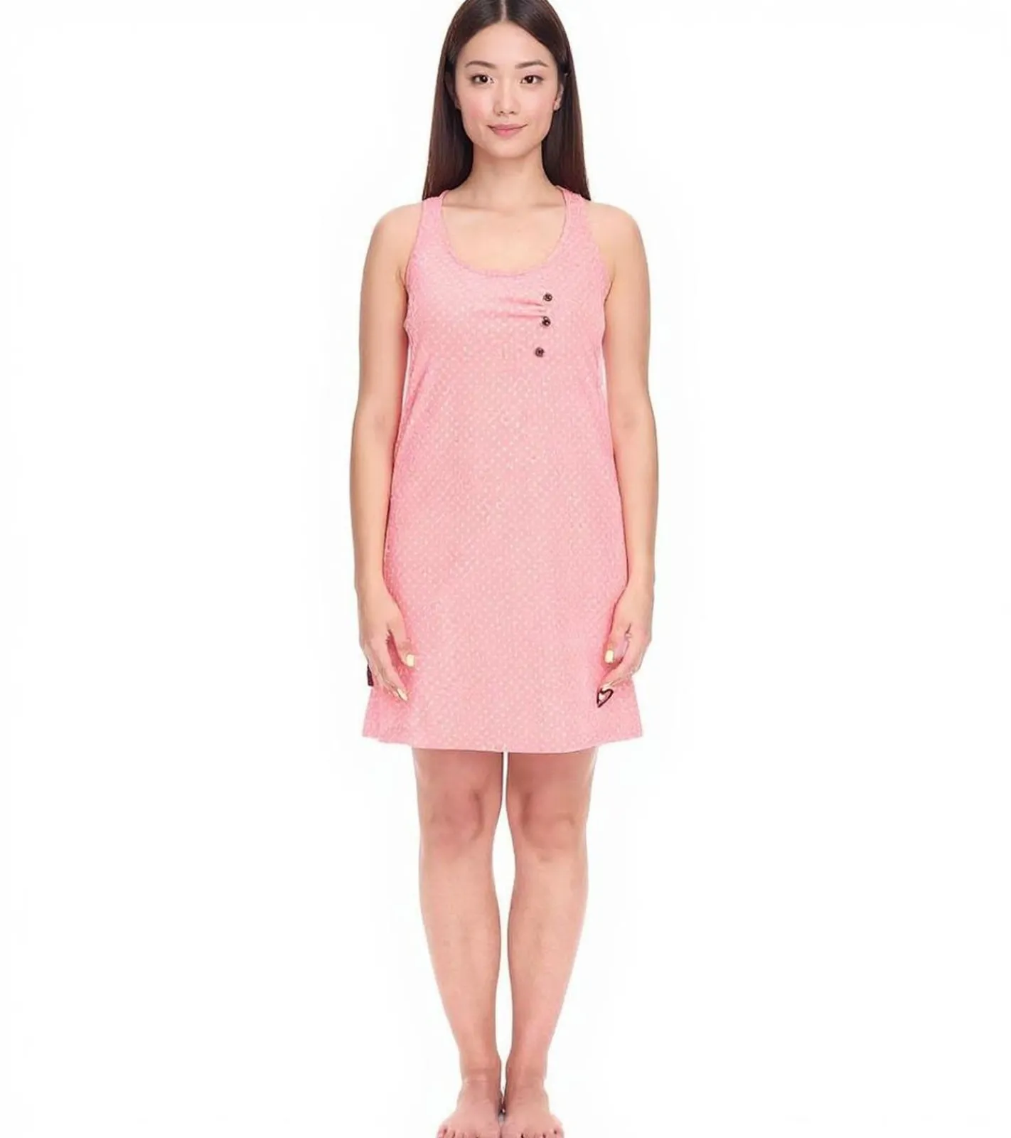Kleider*ALIFE AND KICKIN CamyAK B Damen Mini-Kleid gepunktetes Baumwoll-Kleid Sommer-Kleid 70366455 Rosa