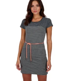 Kleider*ALIFE AND KICKIN ClarissaAK B Damen Sommer-Kleid mit tonaler Taillenkordel Mini-Kleid Baumwoll-Kleid 58427169 Grau