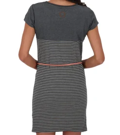 Kleider*ALIFE AND KICKIN ClarissaAK B Damen Sommer-Kleid mit tonaler Taillenkordel Mini-Kleid Baumwoll-Kleid 58427169 Grau