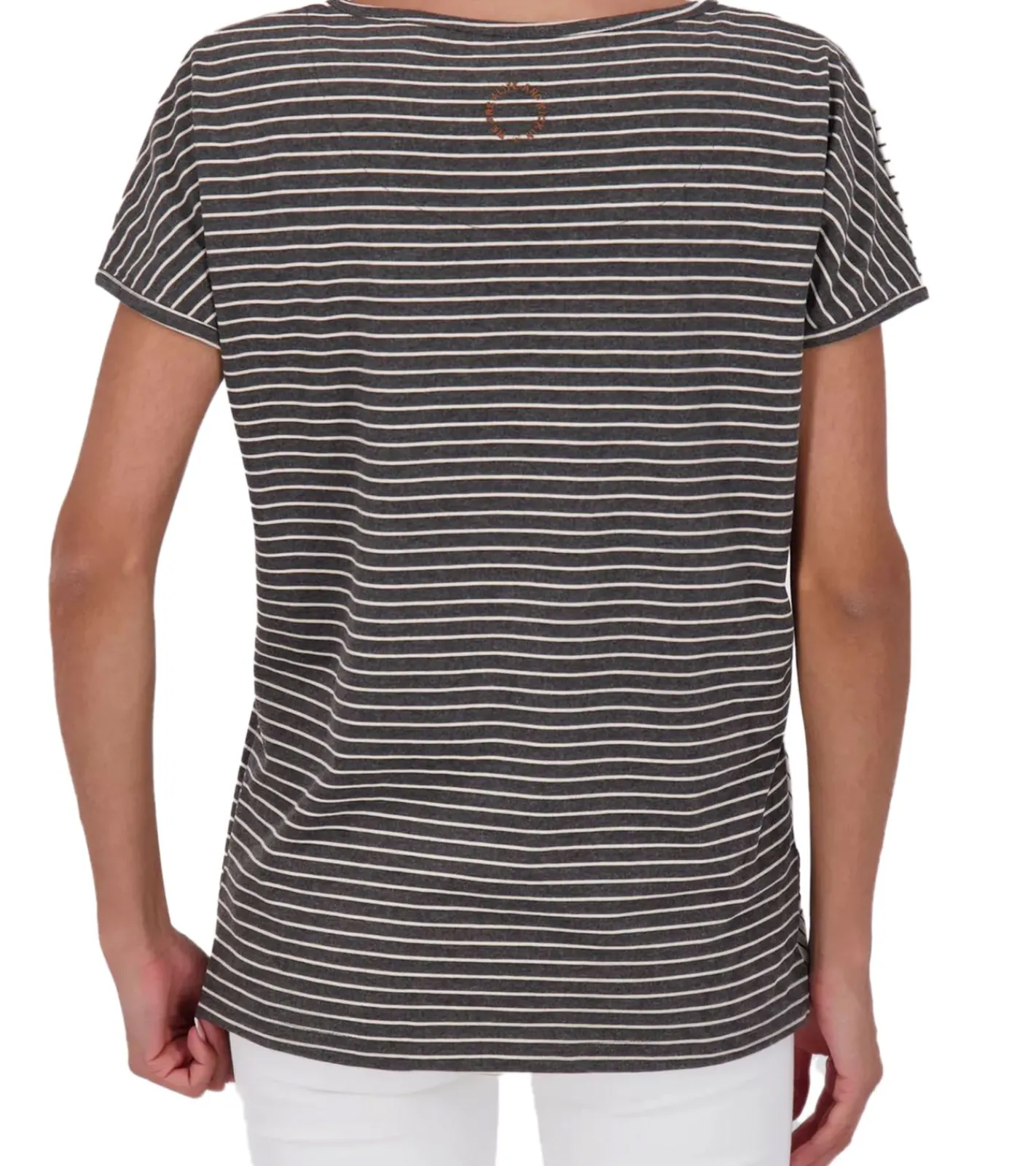 Tops & T-Shirts*ALIFE AND KICKIN IlonaAK Z Damen T-Shirt gestreiftes Baumwoll-Shirt Sommer-Shirt 66217902 Grau