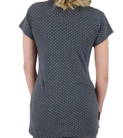 Tops & T-Shirts*ALIFE AND KICKIN Maxi Damen Bio-Baumwoll-T-Shirt veganes- und PETA-APPROVED Oberteil mit Punkten 52340955 Dunkelblau/Weiß/Rosa