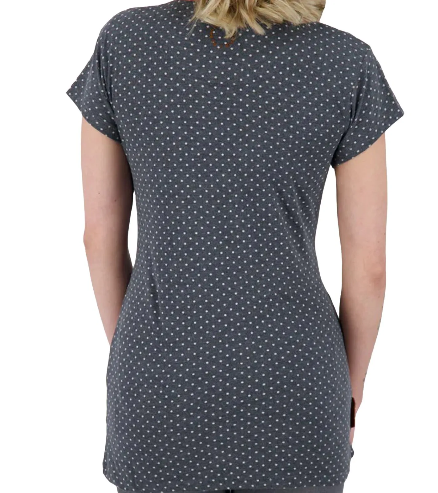 Tops & T-Shirts*ALIFE AND KICKIN Maxi Damen Bio-Baumwoll-T-Shirt veganes- und PETA-APPROVED Oberteil mit Punkten 52340955 Dunkelblau/Weiß/Rosa