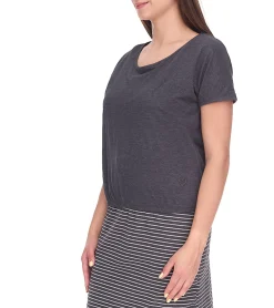 Kleider*ALIFE AND KICKIN Sunny Damen Set Shirt und Mini-Kleid gestreiftes Jersey-Kleid 65096421 Grau/Weiß