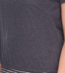 Kleider*ALIFE AND KICKIN Sunny Damen Set Shirt und Mini-Kleid gestreiftes Jersey-Kleid 65096421 Grau/Weiß