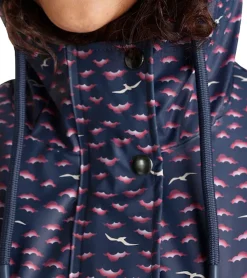 Mäntel & Jacken*ALPENBLITZ Damen Regen-Mantel mit Allover-Möwen-Print Wind-Jacke Outdoor 91928016 Navy