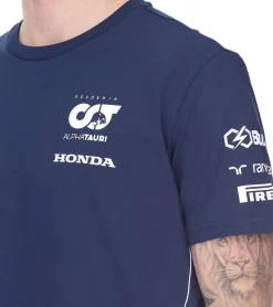 T-Shirts & Tank Tops*ALPHATAURI Formel 1 F1 Herren Baumwoll-Shirt Rundhals-Shirt Freizeit-Shirt SAT23026 Dunkelblau