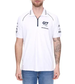 T-Shirts & Tank Tops|Hemden & Poloshirts*ALPHATAURI Formel 1 F1 Herren Baumwoll-Shirt Polo-Shirt Freizeit-Shirt SAT23024 Weiß