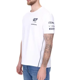T-Shirts & Tank Tops*ALPHATAURI Formel 1 F1 Herren Baumwoll-Shirt Rundhals-Shirt Freizeit-Shirt SAT23026 Weiß