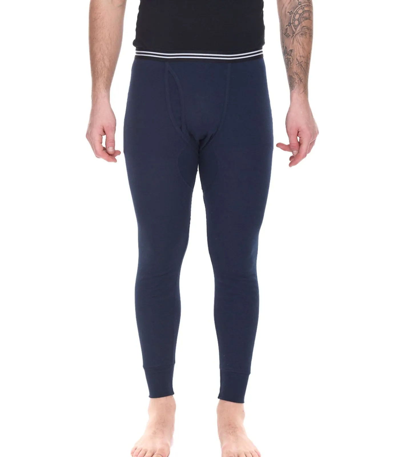 Sportunterbekleidung|Wintersport*AM LEGEND Herren Ski-Unterhose nachhaltige lange Unterhose aus reiner Baumwolle 26183 Navy