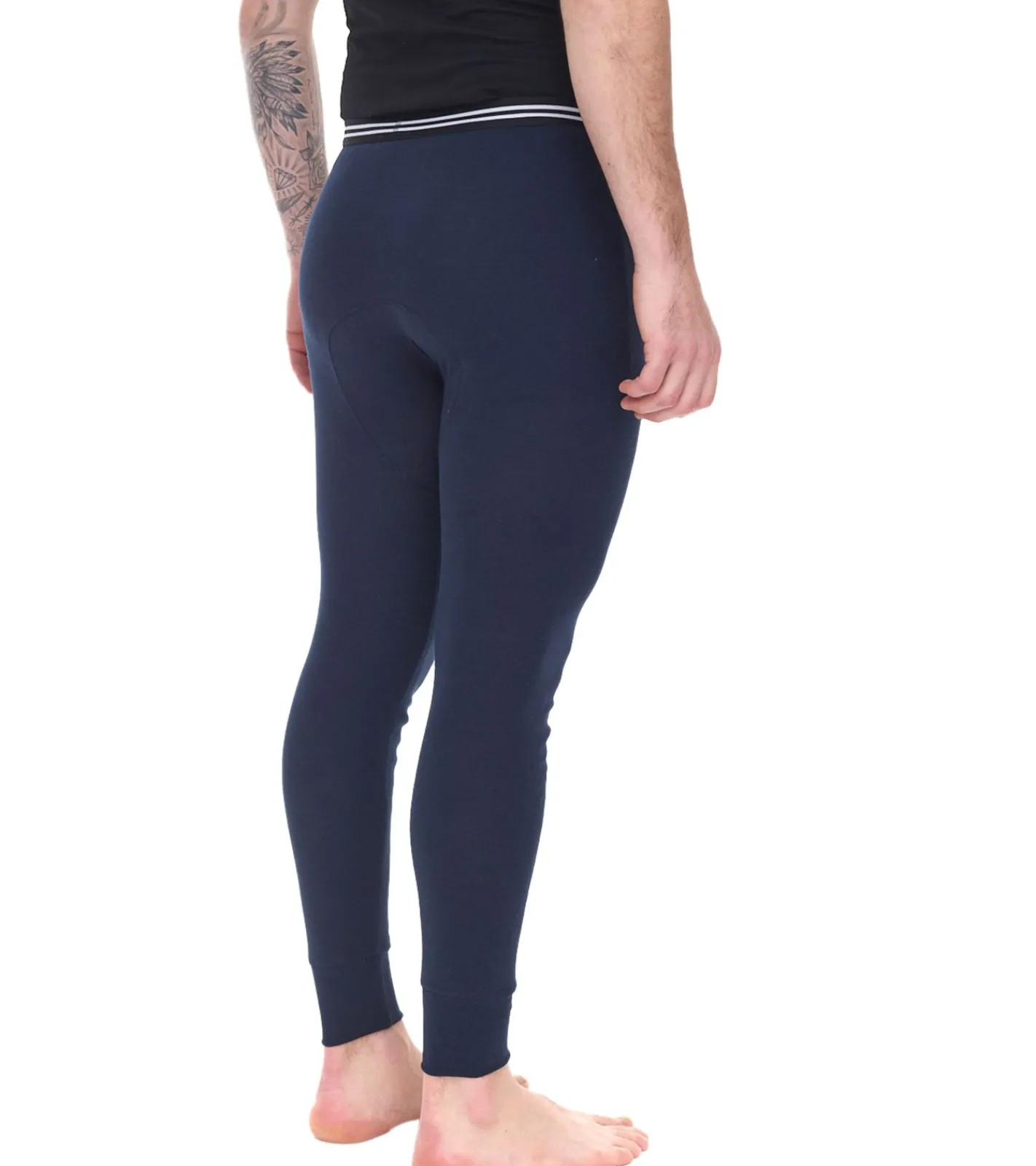 Sportunterbekleidung|Wintersport*AM LEGEND Herren Ski-Unterhose nachhaltige lange Unterhose aus reiner Baumwolle 26183 Navy