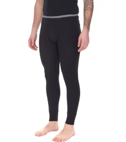 Sportunterbekleidung|Wintersport*AM LEGEND Herren Ski-Unterhose nachhaltige lange Unterhose aus reiner Baumwolle 26183 Schwarz