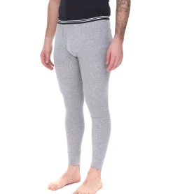 Sportunterbekleidung|Wintersport*AM LEGEND Herren Ski-Unterhose nachhaltige lange Unterhose aus reiner Baumwolle 26183 Grau