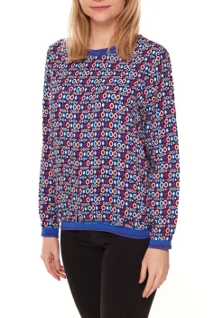 Poloshirts & Blusen*Aniston CASUAL Damen Blusen-Shirt im Retro-Design Bluse figurumspielend 12710658 Schwarz/Bunt