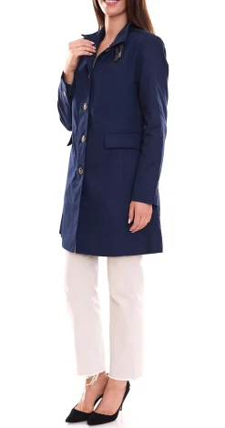 Mäntel & Jacken*Aniston CASUAL Damen Kurzmantel modischer Herbst-Mantel Herbst-Jacke mit Stehkragen 63397152 Blau