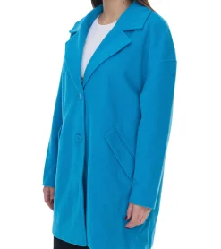 Mäntel & Jacken*Aniston CASUAL Damen Mantel modische Herbst-Jacke in feiner Cord-Struktur mit Reverskragen 2998 2852 Türkis