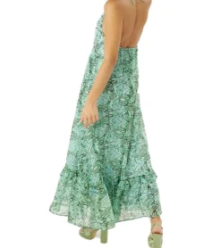 Kleider*Aniston CASUAL Damen Maxi-Kleid rückenfrei Sommer-Kleid mit Allover-Print 83823237 Grün