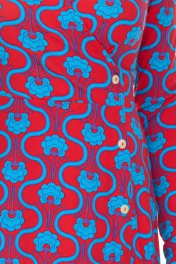 Kleider*Aniston CASUAL Damen Midi-Kleid Wickel-Kleid mit Blumenmuster Langarm 78981955 Rot/Bunt