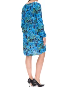 Kleider*Aniston CASUAL Damen Mini-Kleid Sommer-Kleid Langarm-Kleid 36726314 Blau/Grün