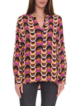 Poloshirts & Blusen*Aniston CASUAL Damen modische Freizeit-Bluse mit Allover-Muster 27550917 Bunt