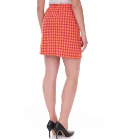 Röcke*Aniston CASUAL Damen Rock Mini-Rock Kariert Schlupfrock 33158658 Orange/Pink