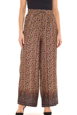 Hosen & Jeans*Aniston CASUAL Damen Schlupf-Hose bequeme Sommer-Hose mit Allover Leoparden-Muster 24252520 Beige/Braun