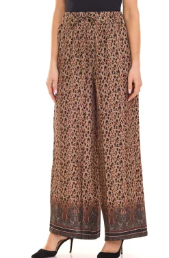 Hosen & Jeans*Aniston CASUAL Damen Schlupf-Hose bequeme Sommer-Hose mit Allover Leoparden-Muster 24252520 Beige/Braun