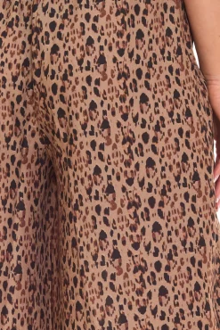 Hosen & Jeans*Aniston CASUAL Damen Schlupf-Hose bequeme Sommer-Hose mit Allover Leoparden-Muster 24252520 Beige/Braun