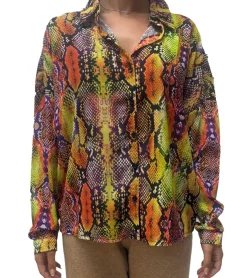 Große Größen|Poloshirts & Blusen*Aniston CASUAL Damen Sommer-Bluse mit stylischen Design Langarm-Shirt Frühlings-Bluse 78337452 Bunt