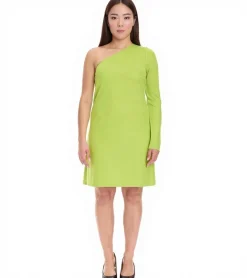 Große Größen|Kleider*Aniston CASUAL Damen Sommer-Kleid modisches One-Shoulder-Kleid Mini-Kleid 71366612 Grün
