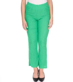 Große Größen|Hosen & Jeans*Aniston CASUAL Damen Sommer-Hose Bootcut-Hose leichte Schlag-Hose High Waist 61443431 Grün