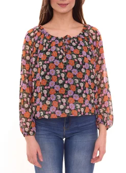 Poloshirts & Blusen*Aniston CASUAL Damen Sommer-Bluse mit floralerm Allover-Print leichte Schlupf-Bluse 85979832 Mehrfarbig
