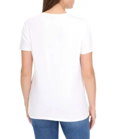 Tops & T-Shirts*Aniston CASUAL Damen T-Shirt Kurzarm-Shirt mit Cut-Outs Sommer-Shirt 74287507 Weiß
