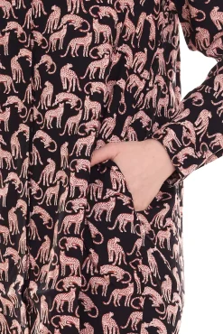 Poloshirts & Blusen*Aniston CASUAL Hemd-Bluse stylische Damen Bluse mit Allover Tier-Muster 47534517 Schwarz/Rot