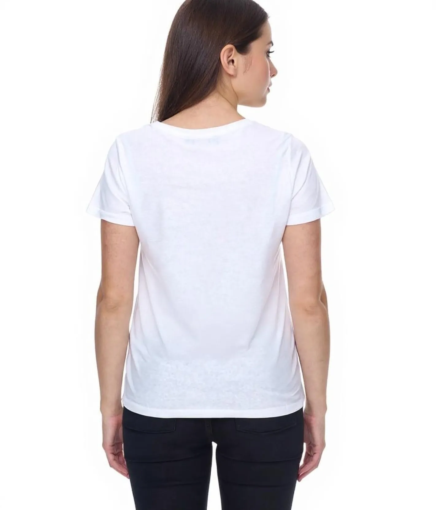 Tops & T-Shirts*Aniston CASUAL Kurzarm-Shirt Damen Baumwoll-T-Shirt mit STOP THE FIGHT Schriftzug 2281 4642 Weiß