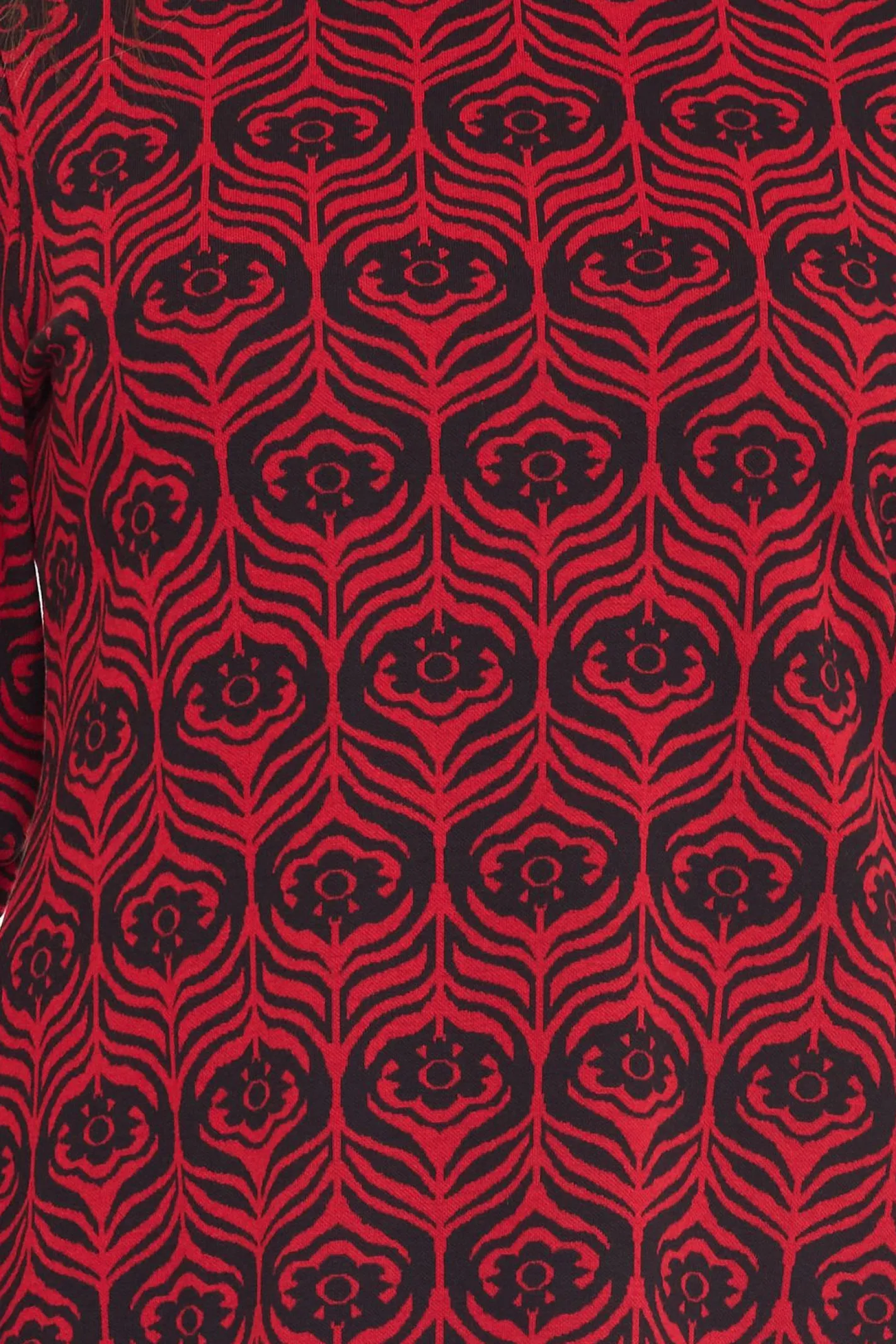 Kleider*Aniston Damen Langarm-Kleid geblümtes Damen Mini-Kleid mit Stehkragen 11293815 Rot