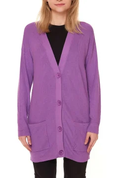 Sweater & Pullover*Aniston Damen modische Strick-Jacke stylischer Cardigan mit Knöpfen 27484431 Violett