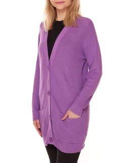 Sweater & Pullover*Aniston Damen modische Strick-Jacke stylischer Cardigan mit Knöpfen 27484431 Violett