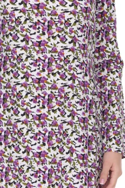 Kleider*Aniston Damen Sommer-Kleid mit floralem Allover-Print Maxi-Kleid 28702063 Weiß/ Lila/Grün