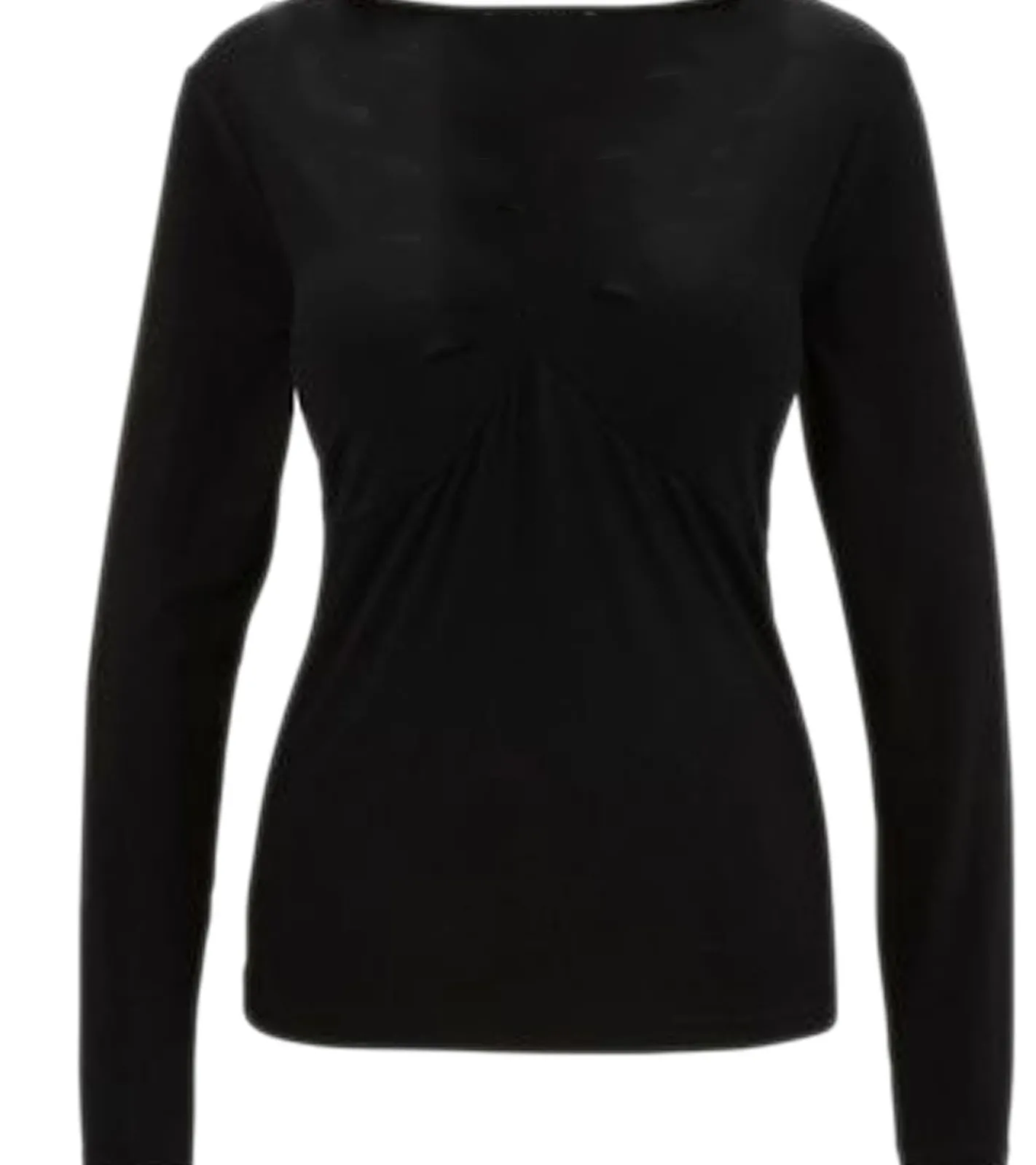 Sweater & Pullover*Aniston SELECTED Damen Langarm-Shirt mit Knotendetails Alltags-Pullover 15858260 Schwarz