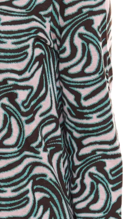 Kleider*Aniston SELECTED Damen Mini-Kleid mit Allover-Print Langarm-Kleid 88938605 Schwarz/Grün/Beige