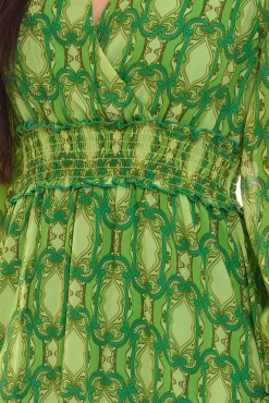 Kleider*Aniston SELECTED Damen Mini-Kleid mit Raffung Sommer-Kleid 19133051 Grün