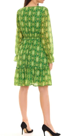 Kleider*Aniston SELECTED Damen Mini-Kleid mit Raffung Sommer-Kleid 19133051 Grün