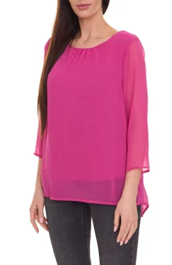 Poloshirts & Blusen*Aniston SELECTED Damen modische Sommer-Bluse mit 3/4-Ärmeln 16113300 Pink