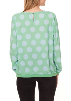 Poloshirts & Blusen*Aniston SELECTED FM Damen Blusen-Shirt Allover mit Punkten bedruckt figurumspielend 37847721 Grün/Blau