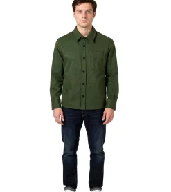 Hemden & Poloshirts*A.P.C. A.P.C Basile Herren Überhemd mit Brusttasche Hemd Kaki-Chin