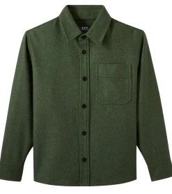 Hemden & Poloshirts*A.P.C. A.P.C Basile Herren Überhemd mit Brusttasche Hemd Kaki-Chin