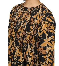 Poloshirts & Blusen*aprico Damen Bluse modische Sommer-Bluse mit Allover-Muster Langarm-Shirt 76048806 Braun/Schwarz