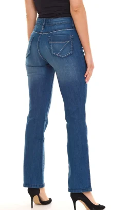 Hosen & Jeans*ARIZONA Bootcut-Jeans modische Damen Denim-Hose mit Kontrastnähten 26423438 Blau